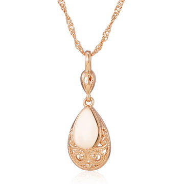 New Fashion 14K Rolled Rose Gold Glossy Owl Pattern Carving Shape Necklace For Women - Retro Fine Jewellery